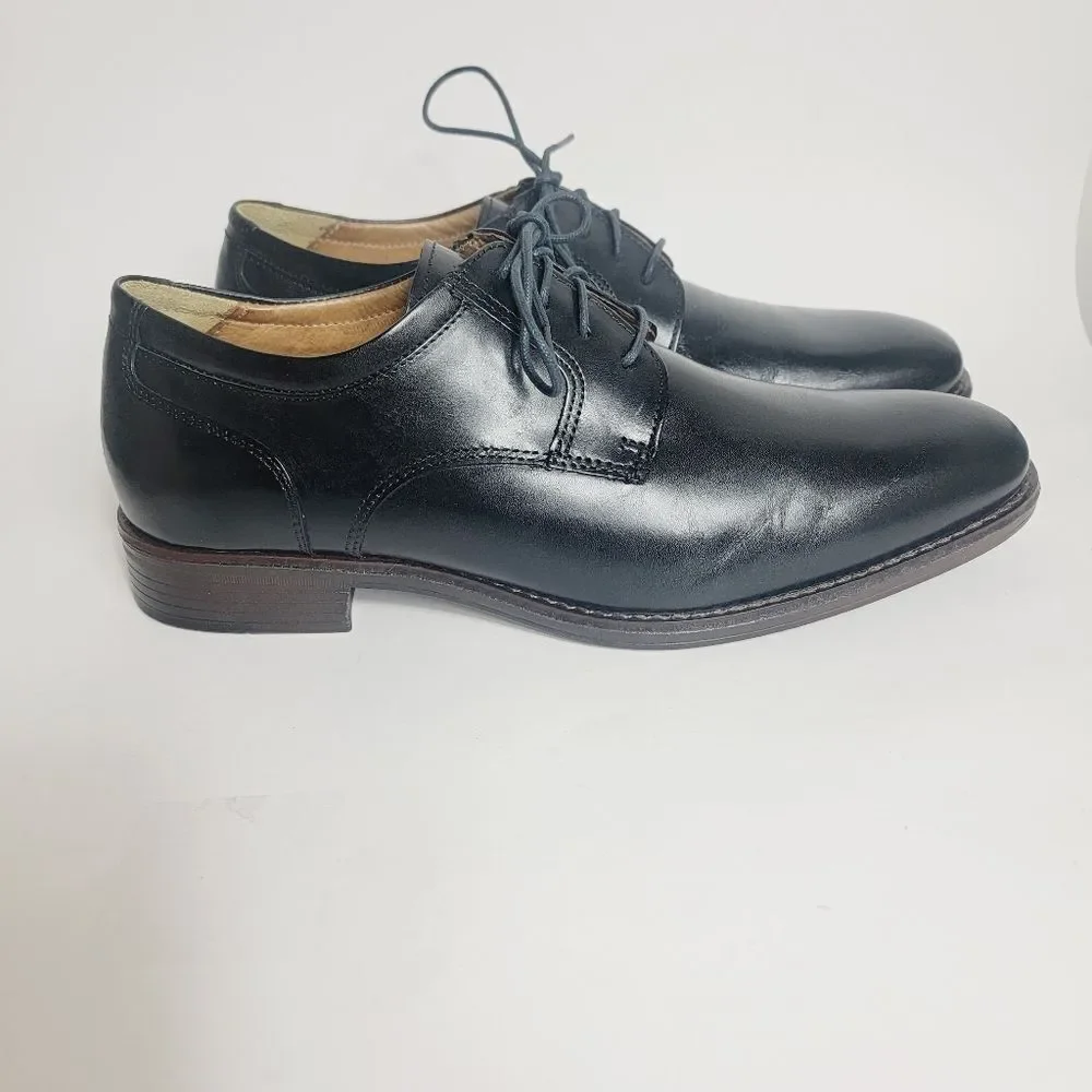 NEW Johnston & Murphy Mason Plain Toe Men's Black Leather Dress Shoes Size 8